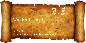 Nándori Emil névjegykártya